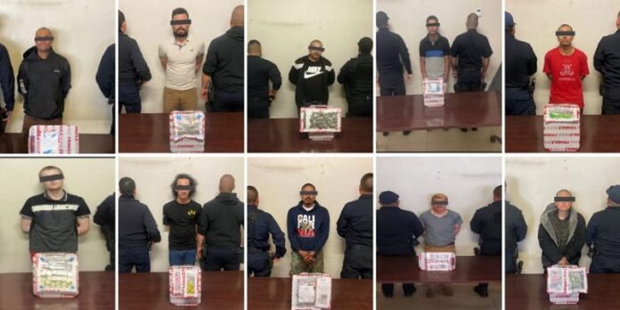 Captura SSBC a 10 presuntos narcomenudistas en Tijuana