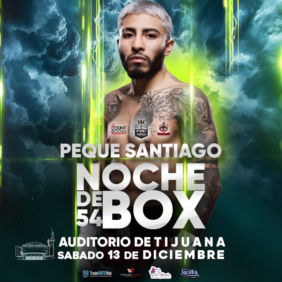 Cartelera Noche de Box 54 Alexandro Santiago Auditorio Tijuana